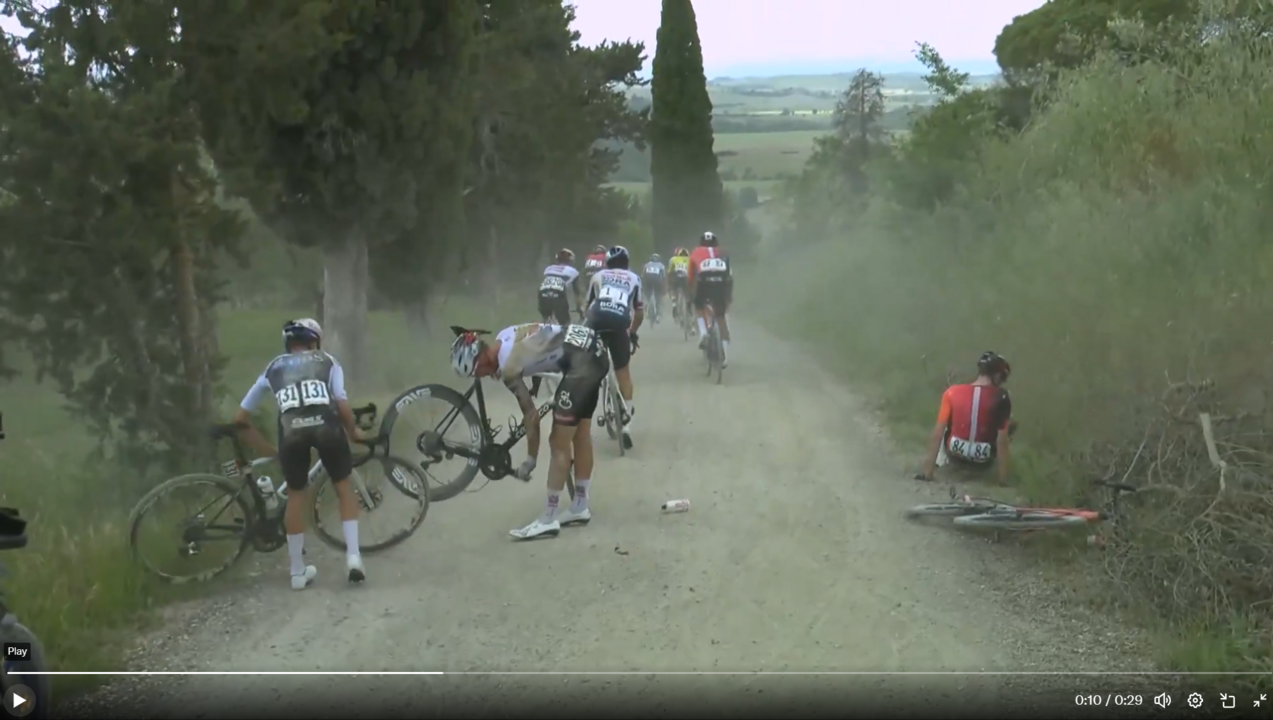Roglic quando caiu (dorsal 1)
