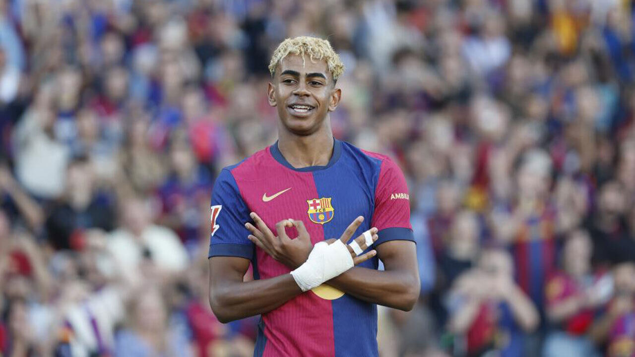 Lamine Yamal a festejar