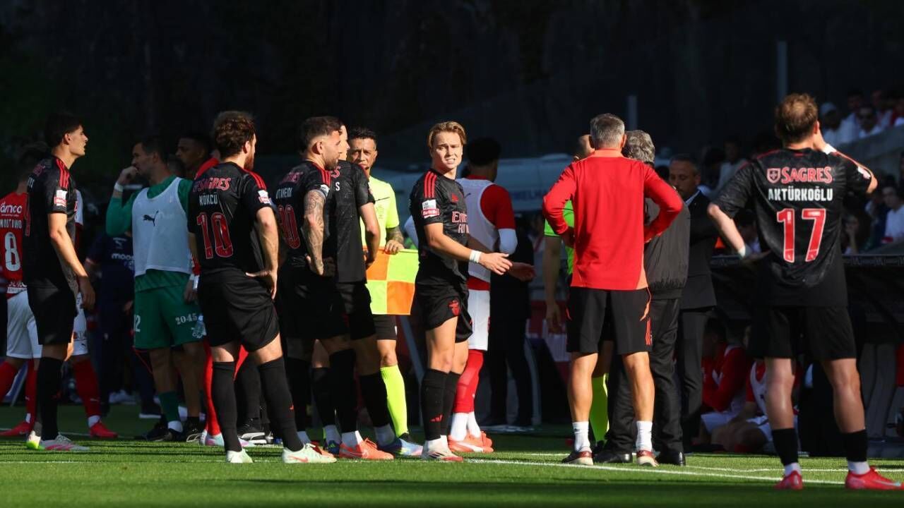 Equipa do Benfica em Braga