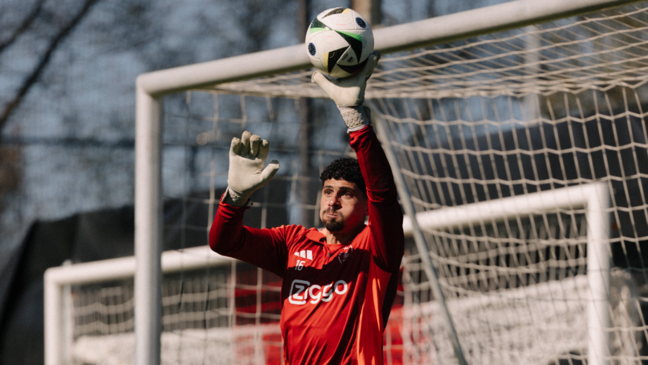 Matheus Magalhães durante o treino do Sp. Braga