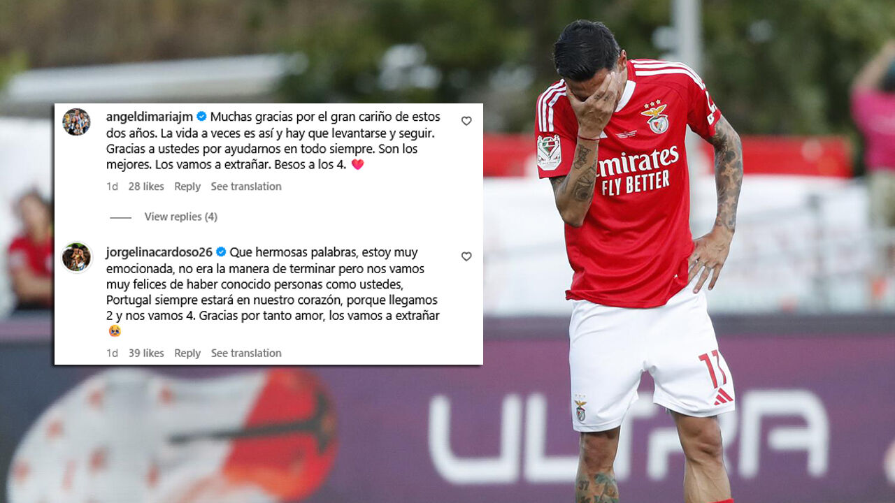 A mensagem de Di María e Jorgelina Cardoso