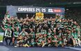 Jogadores do Sporting comemoram conquista do bicampeonato