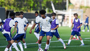 Cristianinho no primeiro treino da Seleção Nacional de sub-15 