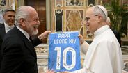 Papa Leão XIV recebe o Nápoles no Vaticano