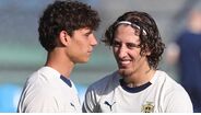 Eduardo Quaresma e Fábio Silva no treino da Seleção de Sub-21