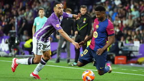 Momento do jogo entre o Barcelona e o Valladolid