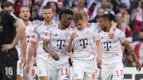 Jogadores do Bayern Munique a festejar