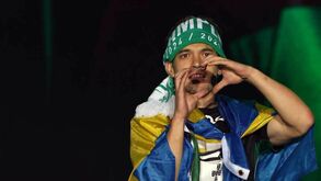 Pote na festa do bicampeonato do Sporting