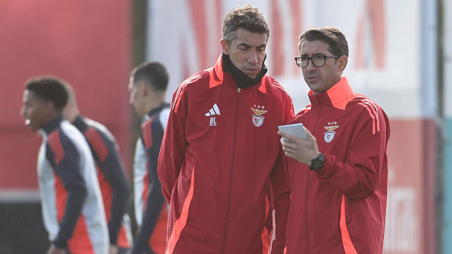 Bruno Lage tijdens de training van Benfica