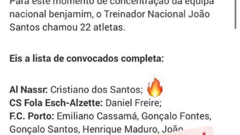 Ronaldo reage à chamada do filho à Seleção