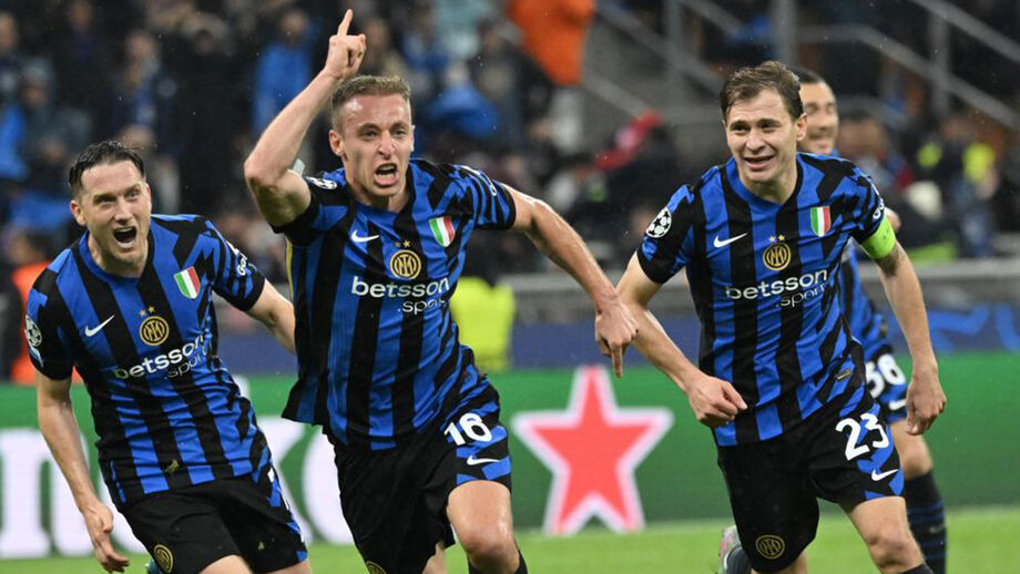 O festejo de Frattesi diante do Barcelona