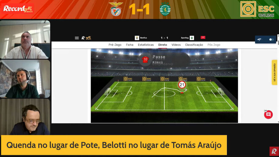 Rui Malheiro, Sérgio Krithinas e Pedro Pereira acompanharamo dérbi do século em direto