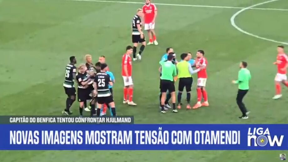 Capitão encarnado tentou tirar satisfações junto do homólogo leonino depois do apito final