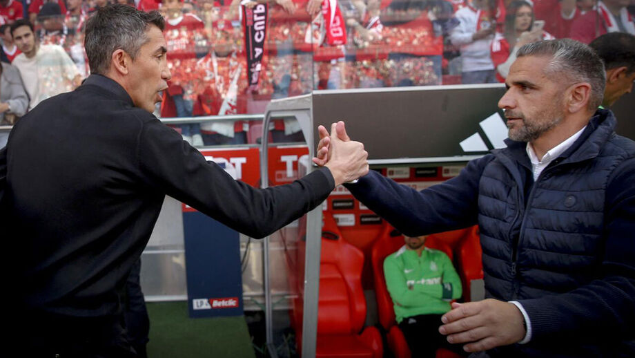 Bruno Lage e Rui Borges no dérbi da Luz