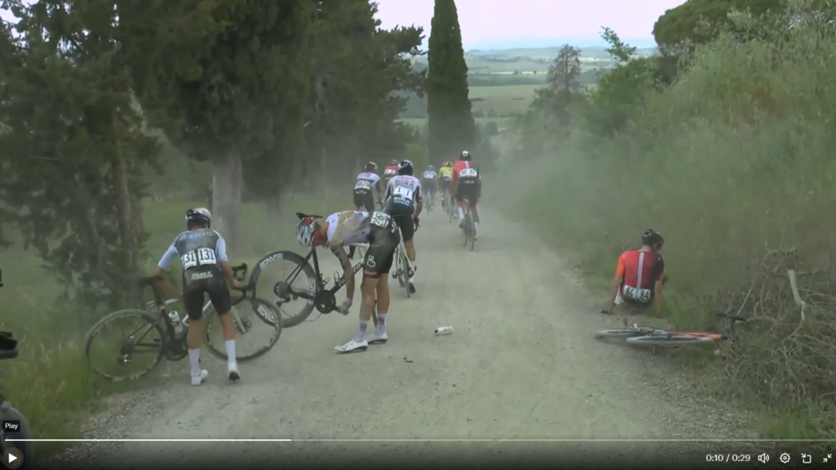 Roglic quando caiu (dorsal 1)