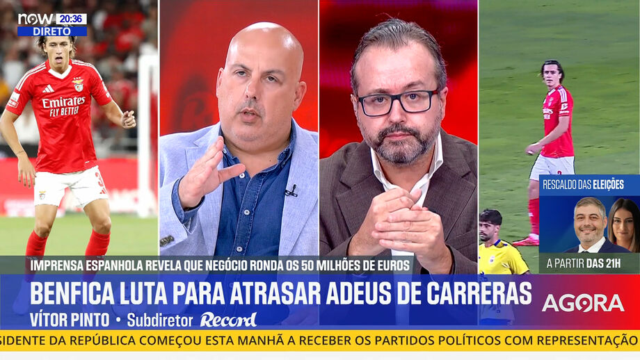 Vítor Pinto e Pedro Sousa analisaram o tema no programa 'Record na Hora' no Now