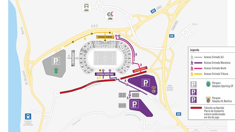 Os acessos ao Jamor para a final da Taça de Portugal