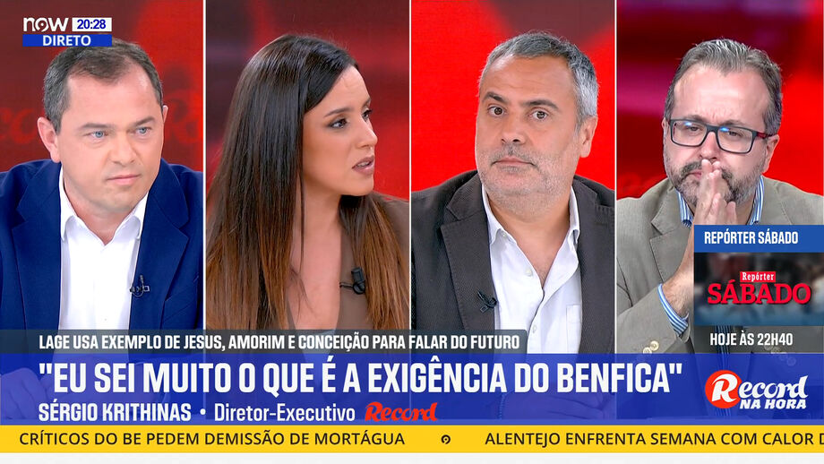 Sérgio Krithinas, diretor executivo de Record, sobre futuro do treinador do Benfica