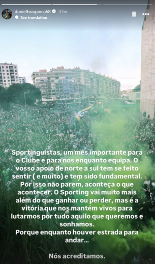 A mensagem de Daniel Bragança nas redes sociais