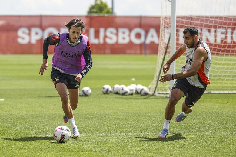 Último treino do Benfica antes do dérbi frente ao Sporting