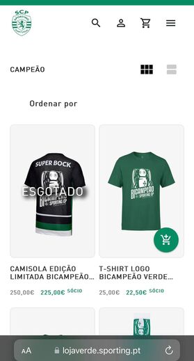 A camisola esgotada na Loja Verde