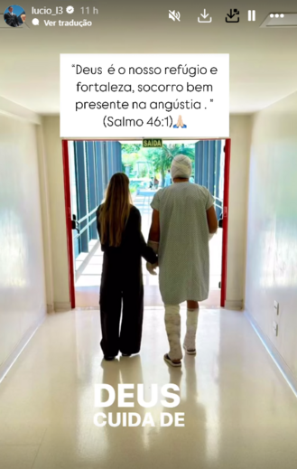 Lúcio no hospital com a mulher