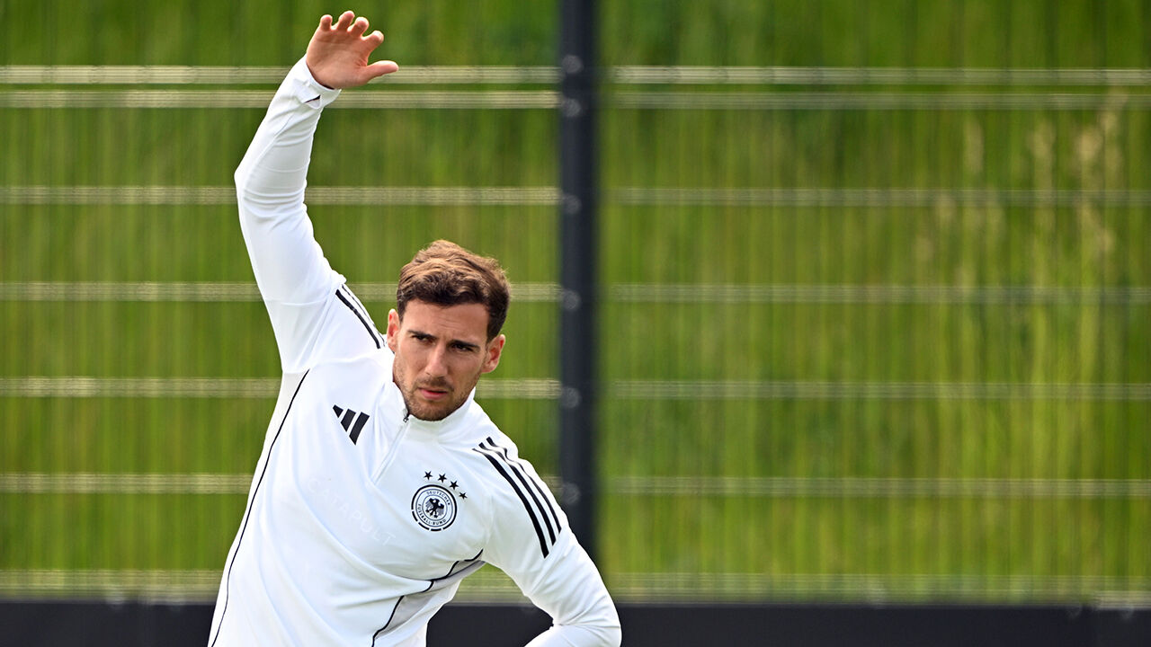 Leon Goretzka no treino da Alemanha