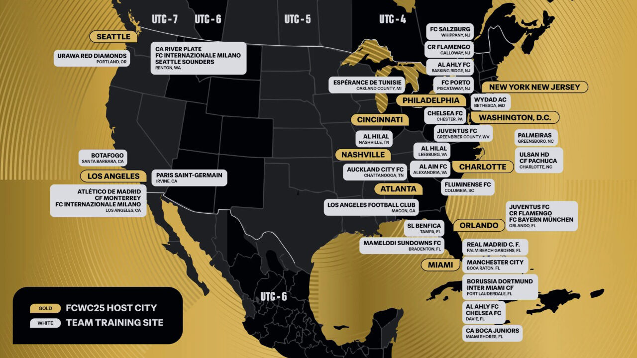 Todos os quartéis-generais para o Mundial de Clubes