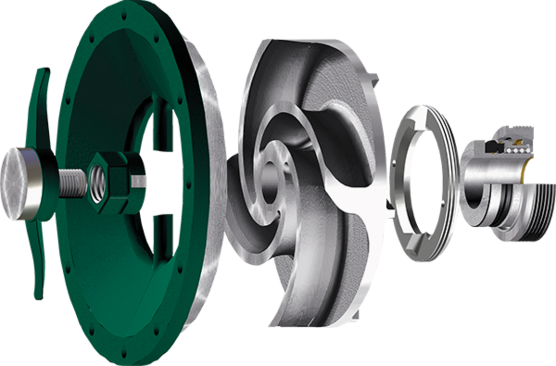 Explosão de componentes de bomba centrífuga