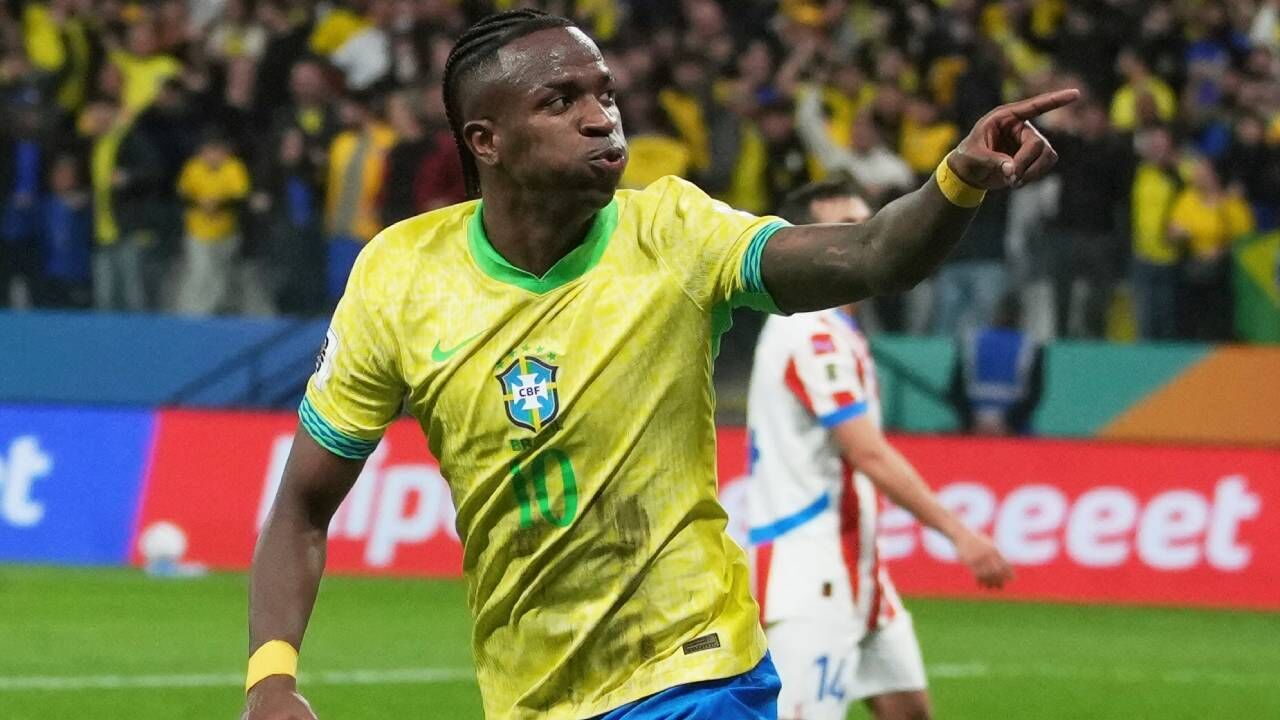 Vinicius Júnior marca golo, Brasil apura-se para o Mundial 2026
