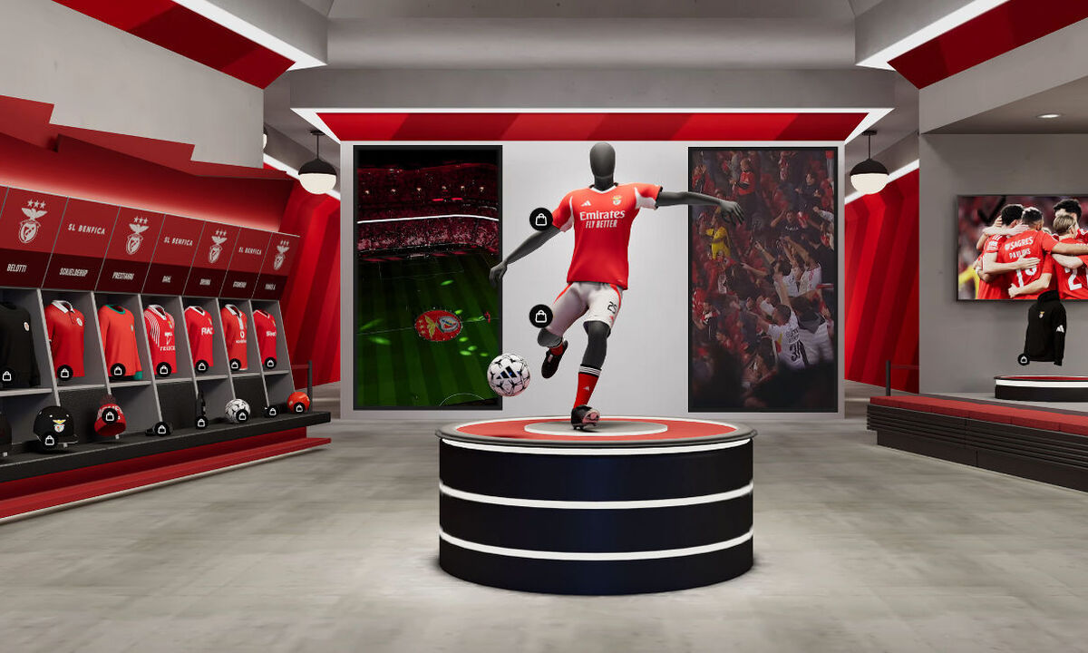 Benfica lança loja imersiva online com balneário virtual para os adeptos.
