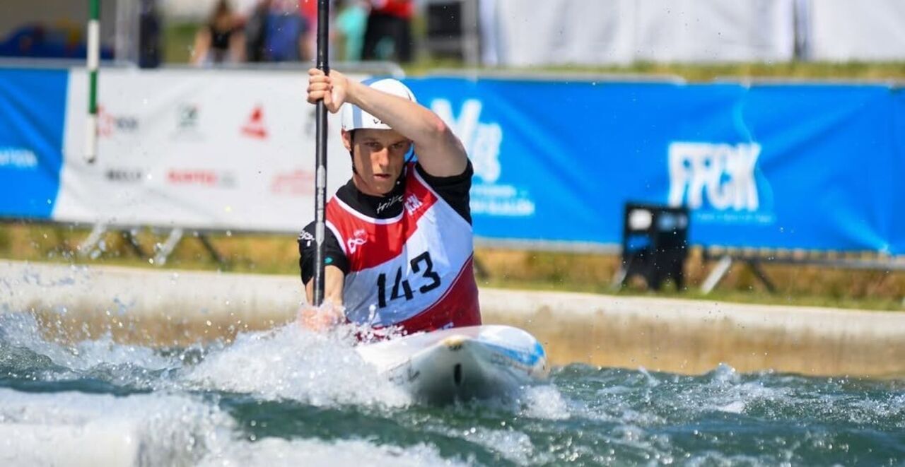 Frederico Alvarenga competiu em kayak-cross na Taça do Mundo de slalom em Pau, França
