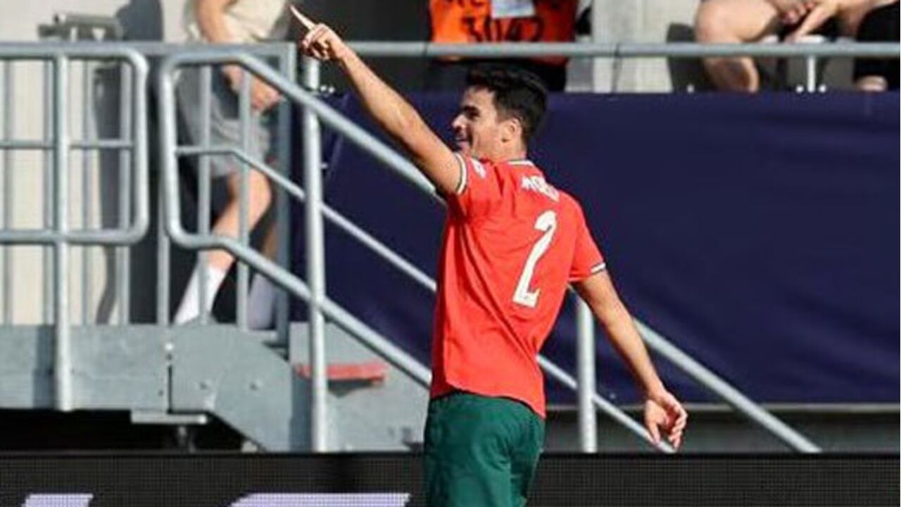 Rodrigo Pinheiro marca golo no jogo Portugal-Geórgia do Europeu sub21