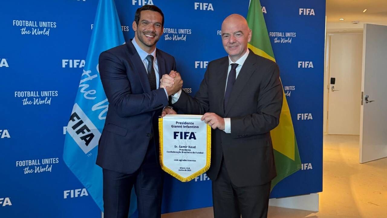Samir Xaud e Gianni Infantino discutem candidatura do Brasil para Mundial de Clubes em 2029