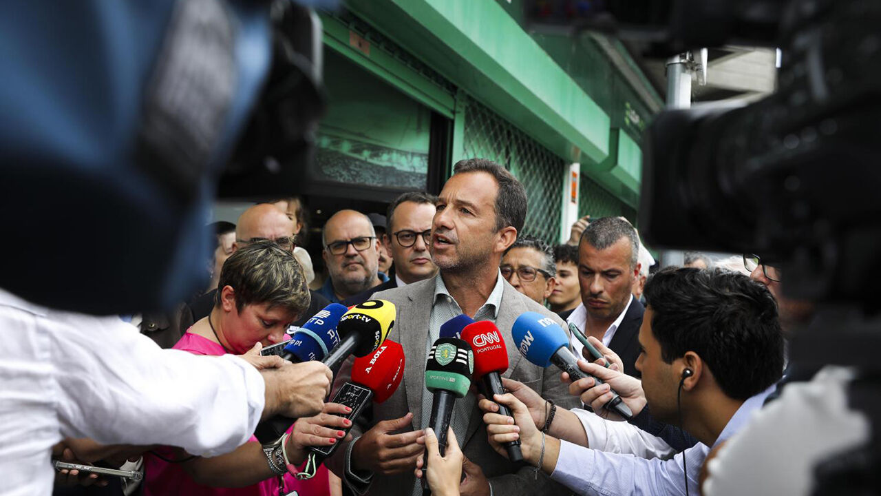 Frederico Varandas discursa para jornalistas em Assembleia Geral do Sporting