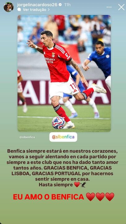 Di María expressa o seu amor pelo Benfica e por Portugal