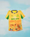 Camisola do Mamelodi Sundowns com cores vibrantes e design artístico