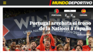 Mundo Deportivo - Portugal rouba o trono das Nações a Espanha