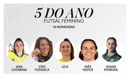 As nomeadas para o melhor 5 do ano da Liga Placard feminina