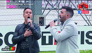 Anjos a interpretar o hino nacional