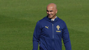 Roberto Martínez no treino da Seleção Nacional