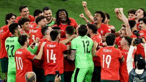 Jogadores da Seleção celebram no relvado da Allianz Arena