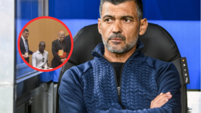 Sérgio Conceição em conferência no Vaticano com o Papa Francisco