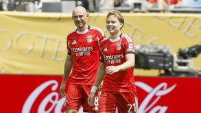 Jogadores do Benfica mostram apoio durante jogo
