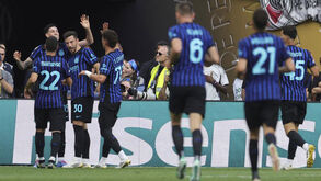 Jogadores do Inter a festejar