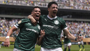 Jogadores do Palmeiras a festejar 