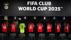 O balneário do Benfica antes do jogo com o Chelsea