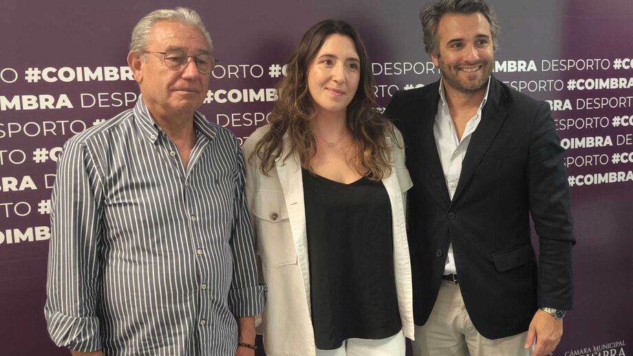 Mário Fernandes, Débora Amorim e Carlos Lopes na apresentação do TAV