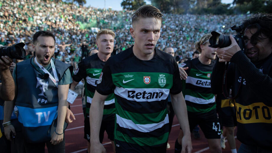 Gyökeres festeja após marcar na final da Taça de Portugal