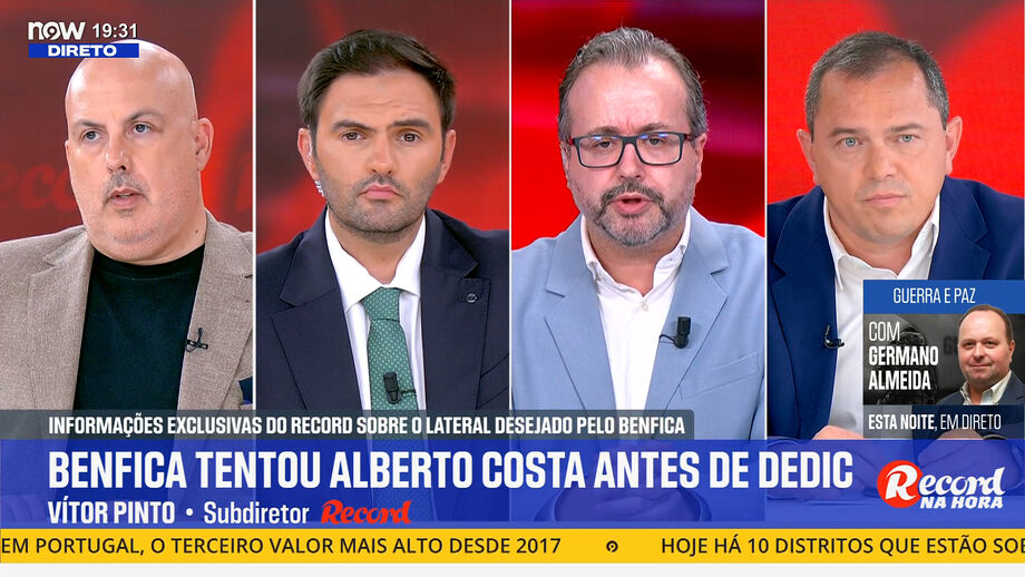 Revelação de Vítor Pinto, subdiretor de Record, no programa 'Record na Hora' no Now